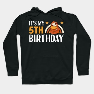 It's My 5th Birthday Sloths Gifts Hoodie